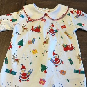 Little English Festive Santa One Piece - White and Red